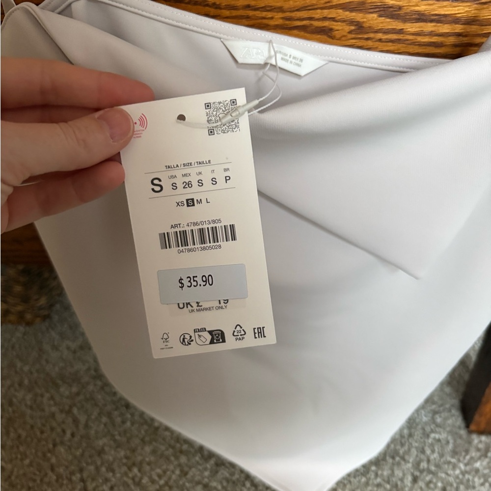 ZARA Chic White Asymmetrical Cami Top - Picture 2 of 2